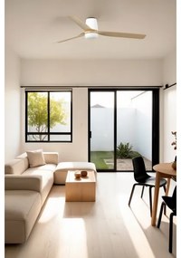 Ventilator LED dimabil FARO 33829WT-1TW PUNT TUB M 18W/230V maro/alb d. 132 cm WT + telecomandă