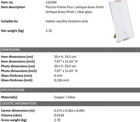Rama foto, obiect decorativ design LUX Pico L 20x29,5cm