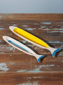 Set 2 tavi in forma de peste, din ceramica, Sardines
