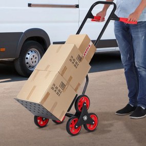 Durhand carucior cu 6 roti, pentru colete, suporta 150kg, negru | Aosom Romania