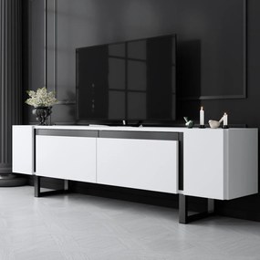 Comoda TV, Hanah Home, Yildiz, 180x50x30 cm, Alb/Negru