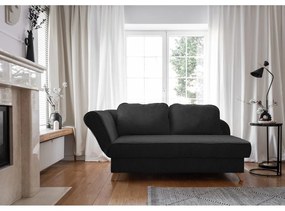 Șezlong gri antracit cu tapițerie din catifea reiată (cu colț pe partea stângă) Chic Charlotte – Miuform