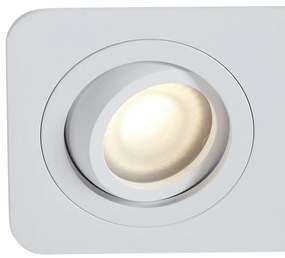 Set de 6 spoturi încastrate rotunjite albe GU10 50mm rotative și înclinabile IP44 cu 2 lumini - Alberto