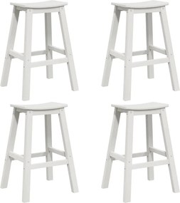 vidaXL Set bar de grădină 4 pcs Alb HDPE