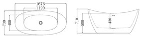 Cada freestanding ovala, 167.6 x 73 cm, alba ,  Florida, Maia Slim