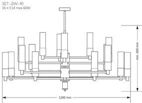 Candelabru modern realizat manual din alama Seti 16L