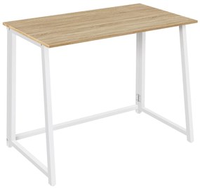 Birou ZARIMO pliabil 80x40 cm, alb/stejar sonoma