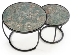 Set de 2 mese de cafea AURORO, verde/antracit