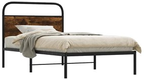 vidaXL Cadru de pat fără saltea 107x203 cm Stejar fumuriu