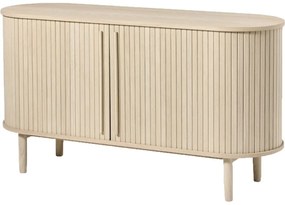 Comodă în culoare naturală cu aspect de lemn de stejar cu ușă glisantă 140x76x45 cm Meta – Unique Furniture