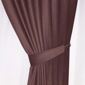 Set draperii din catifea cu rejansa transparenta cu ate pentru galerie, Madison, densitate 700 g/ml, Regal purple, 2 buc