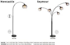 Lampadar, lampa de podea design modern Seymour negru