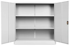 Dulap metalic universal mediu 120 x 40 x 120 cm, încuietoare cilindrică, gri - ral 7035