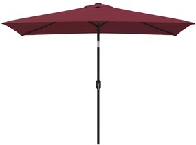 Umbrela de soare exterior stalp metalic, rosu bordo, 300x200 cm Rosu