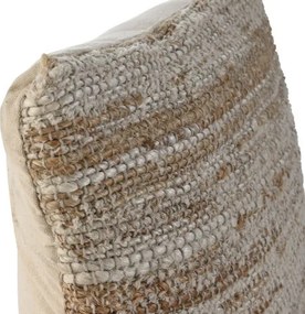 Pernă decorativă țesută manual din bumbac și iută, 45×45 cm, „Natural"