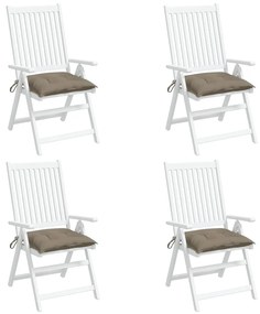 Perne de scaun, 4 buc., gri taupe, 40 x 40 x 7 cm, textil 4, Gri taupe, 40 x 40 x 7 cm