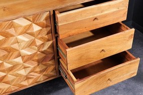 Comoda din lemn de salcam cu model 3D Alpine 145cm