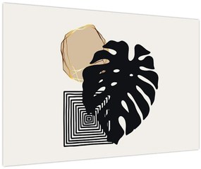 Tablou - Abstracție cu frunze tropicale N⁰2 (90x60 cm)