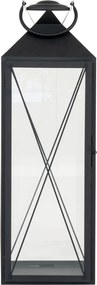 Lanterne decorative Casa, oțel/vidră, negru, set de 2