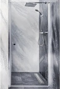 Ușă batantă Sanotechnik Sanoflex 75-77x195 cm, sticlă transparentă anticalcar, profil crom
