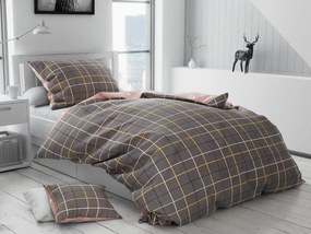 Lenjerie de pat bumbac roz KOLLANE + husa de perna 40 x 50 cm gratuit