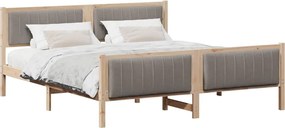 vidaXL Cadru de pat Maroniu și taupe 180 x 200 cm Lemn masiv de pin