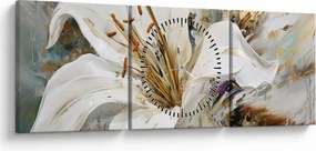 Tablou - Abstracție cu crin (cu ceas) (90x30 cm)