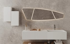 Oglindă lemn masiv cu iluminare LED si acționare touch 150x42cm