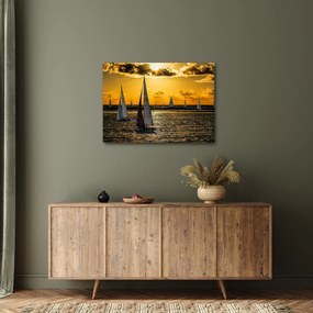 Tablou cu iaht în apus de soare (70x50 cm)