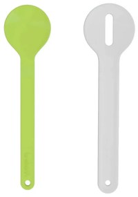 Set 2 tacamuri servire salata Trebonn 1524141, 27,5 cm, Melamina, Alb/Verde