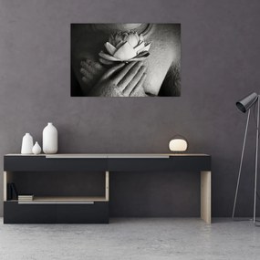 Tablou - Lotus în mâinile lui Buddha (90x60 cm)