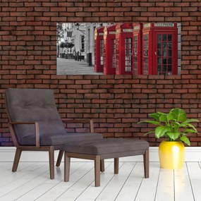 Tablou - Cutii telefonice din Londra (120x50 cm)