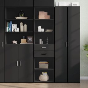 3281456 vidaXL Dulap înalt, negru, 50x42,5x185 cm, lemn prelucrat