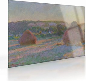 Tablou pe sticlă - Claude Monet, Stacks of Wheat (End of Summer) , reproducere (70x50 cm)