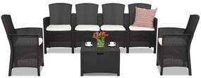 Set ratan cu o canapea extinsa Lido Coffee Box Max 6 maro Bica