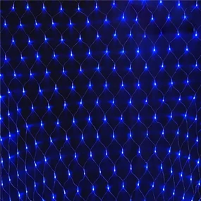 Instalatie de Craciun, plasa 1.5 x 1.5 metri, bec rotund V8, albastru