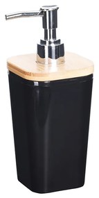 Dispenser sapun 7.3x7.3x17.5 cm, bambus/polimer, negru/natur
