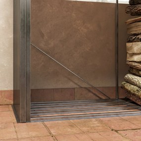 Outsunny Suport de Lemne cu Structură din Oțel Galvanizat 240x86x160cm Negru | Aosom Romania