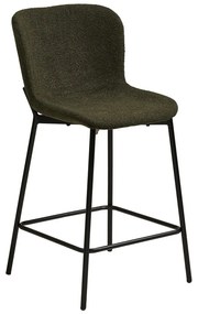 Scaun de bar verde închis tapițat (înălțime șezut 65 cm) Maceda – House Nordic