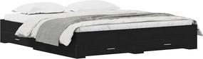 vidaXL Cadru de pat cu sertar Stejar Negru 180 x 200 cm Lemn compozit
