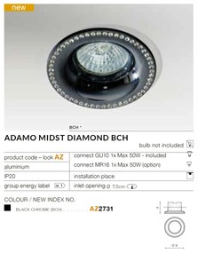 Spot incastrat tavan/plafon ADAMO MIDST DIAMOND BK