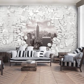 Fototapet - New York și 3D Brickwall (152,5x104 cm), în 8 de alte dimensiuni noi