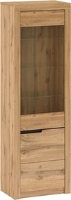 Vitrina TORONTA A1, stejar wotan, DTD laminat, dechidere dreapta, 63x4