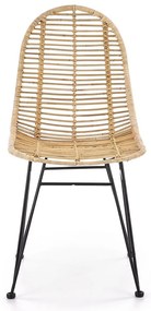Scaun de bucaterie Linus, ratan/negru