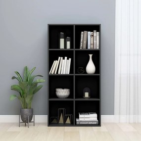 vidaXL Bibliotecă/servantă, negru lucios, 66 x 30 x 130 cm, pal