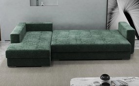 Colțar extensibil dumonde cu ladă de depozitare si sezut confortabil din spuma high-density, Gloria Euphoria Green 320x183 cm