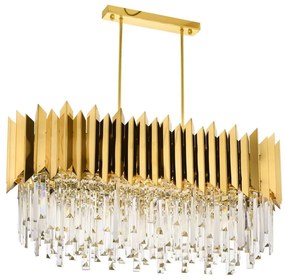 Lustră CRYSTALLINE cu lanț, 8xE27/40W/230V, aurie
