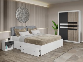 Set mobila dormitor 4 piese Ruben Antracit/San Remo C34