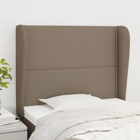 vidaXL Tăblie de pat cu aripioare gri taupe 93x23x118/128 cm textil