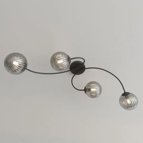 Lustră aplicată VIBRA 4xE14/10W/230V negru/gri